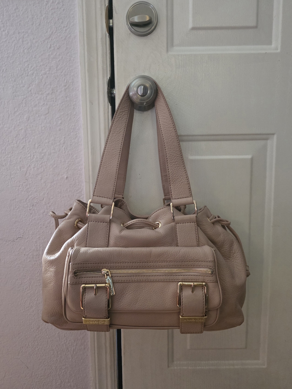 NWOT- Michael Kors Blush Pink Leather Satchel with Gold Hardware